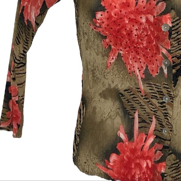 Vintage Alberto Makali Y2K Semi-Sheer Crinkle Abstract Blouse Size Small NWOT - Picture 5 of 14